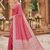 Pink soft silk blend saree with zari weaving meenakari design