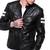 Men's black lambskin leather riding jacket white strip designer style