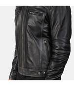 Men's black leather iconic look real lambskin riding jacket