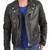 Men biker black leather riding jacket urban fashion