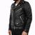Men's black leather riding jacket daily biker wear