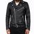 Men's black leather riding jacket daily biker wear