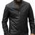 Men's black leather outerwear classic design biker jacket