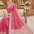 Pink soft silk blend saree with zari weaving meenakari design