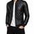 Men's black leather outerwear premium finish quilted jacket