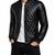 Men's black leather outerwear premium finish quilted jacket