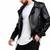 Men's black leather outerwear everyday wear belted biker jacket