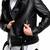 Men's black leather outerwear everyday wear belted biker jacket