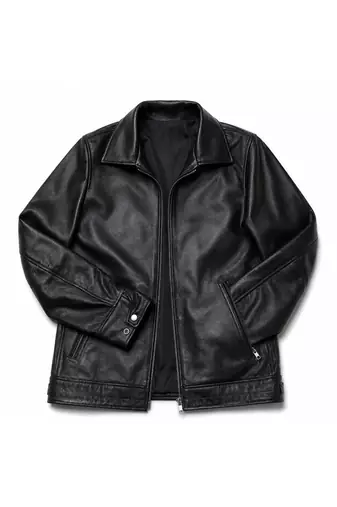 Men's biker black leather outerwear fashion outerwear jacket