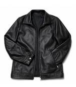 Men's biker black leather outerwear fashion outerwear jacket