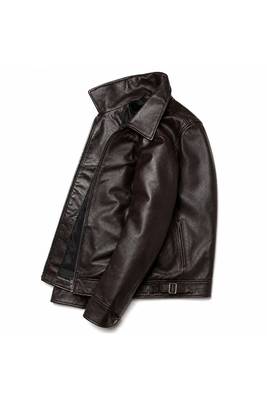 Men's biker black leather outerwear fashion outerwear jacket 2