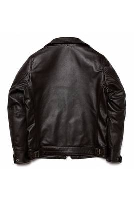 Men's biker black leather outerwear fashion outerwear jacket 3