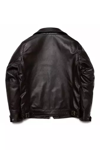 Men's biker black leather outerwear fashion outerwear jacket
