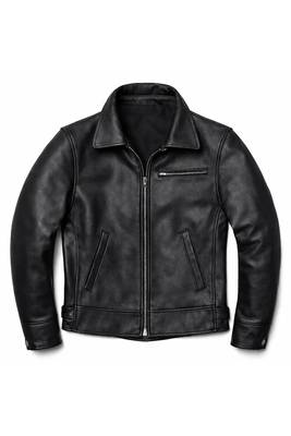 Men black lambskin leather outerwear casual style jacket 1