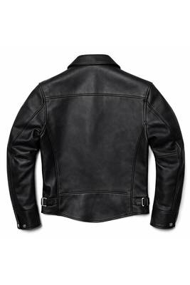 Men black lambskin leather outerwear casual style jacket 3