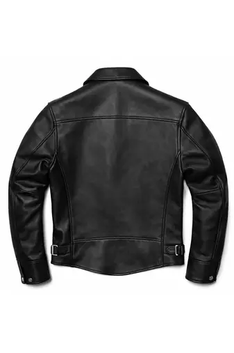 Men black lambskin leather outerwear casual style jacket