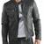 Men's black leather outerwear vintage style biker jacket