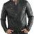 Men's black leather outerwear vintage style biker jacket