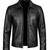 Men's black leather outerwear tailored look belted biker jacket