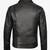 Men's black leather outerwear tailored look belted biker jacket