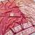 Pink soft silk blend saree with zari weaving meenakari design