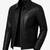 Men's biker black leather outerwear timeless style lmabskin jacket