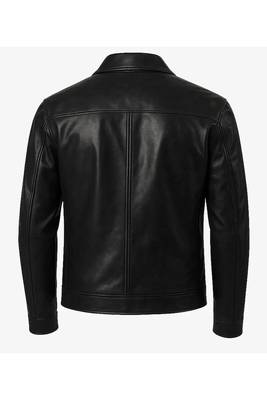Men's biker black leather outerwear timeless style lmabskin jacket 3