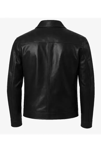 Men's biker black leather outerwear timeless style lmabskin jacket