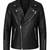 Men's black leather outerwear real lambskin motorcycle style jacket
