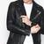 Men's black leather outerwear real lambskin motorcycle style jacket