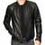 Men's black leather outerwear minimal design real lambskin jacket