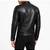 Men black leather outerwear premium quality biker jacket