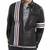 Men's black leather outerwear real lambskin smart casual strip jacket