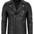 Men's black leather outerwear designer style genuine biker jacket