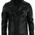 Men's black leather outerwear designer style genuine biker jacket