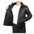 Men black genuine leather outerwear urban fashion bomer jacket