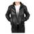 Men black genuine leather outerwear urban fashion bomer jacket