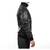 Men black genuine leather outerwear urban fashion bomer jacket