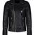 Men's black lambskinleather gold zip classic design biker jacket