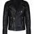 Men's black lambskinleather gold zip classic design biker jacket
