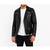 Men's biker black genuine leather silver zip premium finish jacket