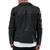 Men's biker black genuine leather silver zip premium finish jacket