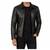 Men's black genuine leather fashion outerwear casual style jacket