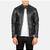 Men's black quilted leather real lambskin casual style biker jacket