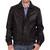 Men's genuine black leather handcrafted elastic 80's style bomber jacket