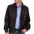 Men's genuine black leather handcrafted elastic 80's style bomber jacket