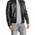 Men's black leather tailored look genuine lambskin jacket