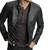 Men black genuine leather street style daily wear biker jacket