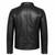 Men's black leather gunmetal zip timeless style casual jacket
