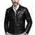 Men's black leather minimal designgenuine lambskin casual jacket